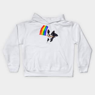 Boston Terrier Gay Pride Flag Kids Hoodie